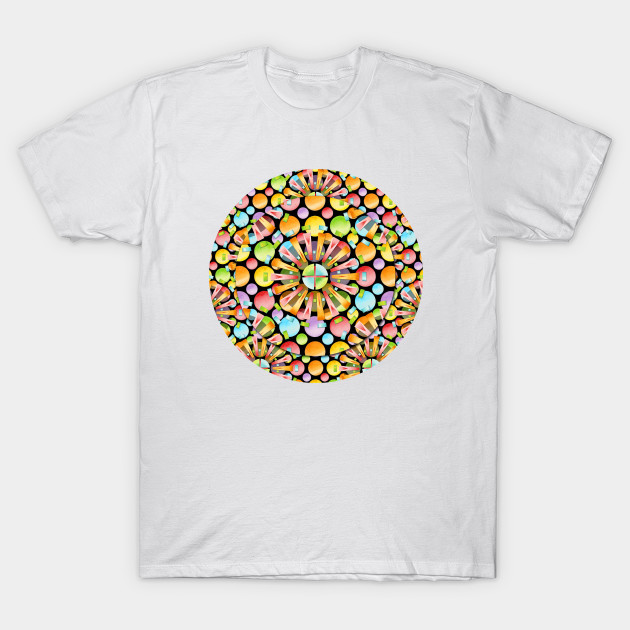 Rainbow Polka Dots Mandala by PatriciaSheaArt